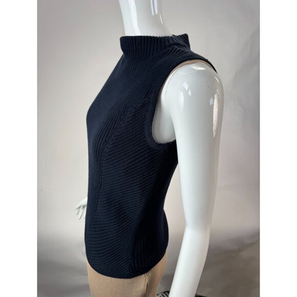 Tommy Hilfiger Navy Blue Sleeveless Ribbed Knit Cotton Top Size SP - Picture 14 of 16